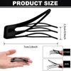 Chinco 24 Pieces Double Grip Hair Clips Metal Snap Hair Clips Women Hair Barrettes for Hair Making, Salon Supplies (Black, 2.8 Inch)