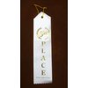 3rd Place (White & Gold) Award Ribbons with a Card & String (24 Pack)
