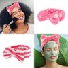 WHAVEL 6 Pack Pink Spa Headband Makeup Headbands Soft Skincare Headbands Bow Face Wash Headbands Shower Headbands Fluffy Head Wraps Hair Band for Washing Face