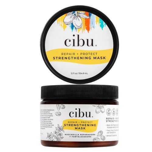 CIBU Repair Strengthening Mask | Deep Conditioning for Dry Hair | Hydrating Mask for Damaged Hair | Treatment for All Hair Types | Keratin and Almond Moisture Hair Mask | 12 Ounces