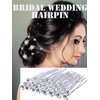 AKOAK 20 Pieces Bridal Wedding Hairpin, Single Drill U-shaped Hairpin, Rhinediamond Hairpin Bridal Women's and Girls' Hair Accessories for Wedding Ball Parties Special Events