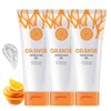 3 Pcs Orange Exfoliating Gel Scrub Face Body Skin Peeling Gel Face Scrub Deep Cleansing Moisturizing Facial Exfoliator 50g