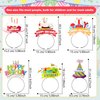 Rcanedny 12 Pcs Happy Birthday Headbands Funny Birthday Party Headbands Paper Birthday Hat Headbands for Kids and Adults Birthday Party Supplies, 6 Colors