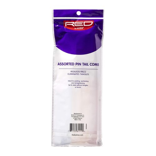 RED by KISS Professional Pin Tail Comb 12 PCS Assorted