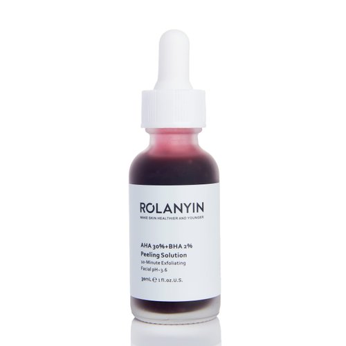 ROLANYIN Peeling Solution AHA 30% + BHA 2% Exfoliating for Deep Cleansing Pore Minimizing Skin Renewal Smoothing and Revitalizing for All Skin Types