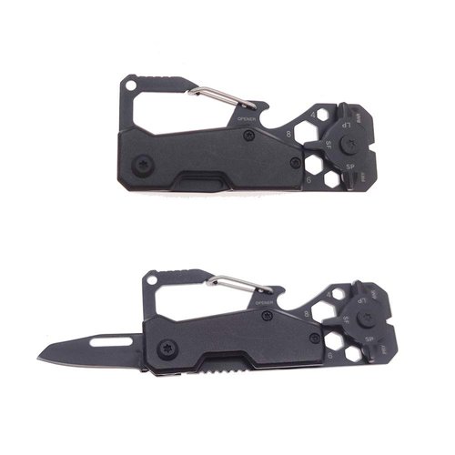 Carabiner Keychain Multitool - 8 in 1 Tactical Emergency Survival Gear - Bottle Opener, Wrench, Screw Drivers, Key Clip, EDC Pocket and Backpack Tool