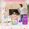 Mini Karaoke Machine for Kids,Bluetooth Light Up Speaker with 2 Portable Microphones Wireless,Kids Karaoke Machine Toys Gifts for kids 3-12 Home Party Gifts (Pink 2 Mics)