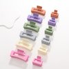 Alemaky 12 Pack Square Colorful Hair Clips, Big and Small Neutral Rectangle Claw Clips, Non-slip Matte Hair Clips for Women,Strong Hold jaw clip for Thick Thin Hair Silver Brown White Pink