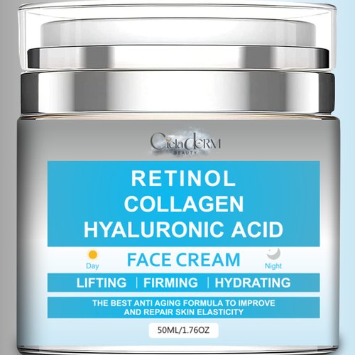 Face Moisturizer Retinol Cream with Collagen and Hyaluronic Acid | Day & Night Anti-Aging and Anti-Wrinkle Skin Barrier Hydration Cream for All Skin Types