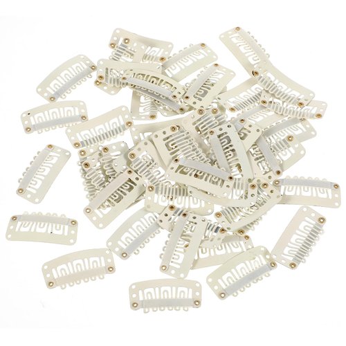 Yolev 50PCS Hair Extension Clips 6-Teeth Metal Wig Clips U-Shape Clips for Extensions Small Wig C...