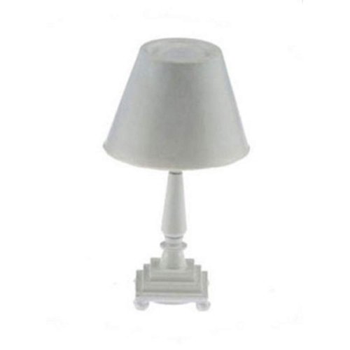 Dolls House Modern Table Lamp White Base & Shade 12V Electric Lighting