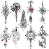 Oottati 8 Sheets Black Arrow Compass Feather Dragon Anchor Sword Snake Tree Flower Temporary Tattoos for Arm