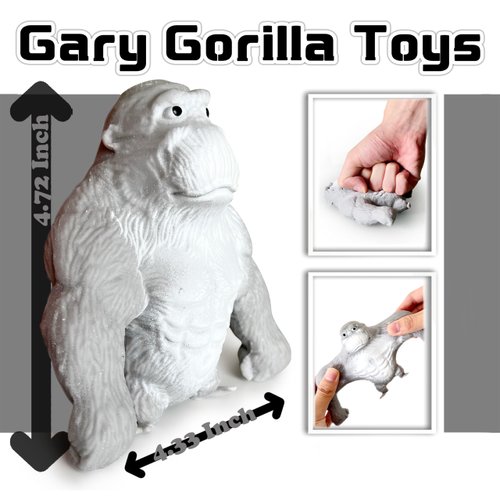 Stretchy Monkey World Toy Squishy Monkey Squishies (1-Pack) Splat Monkey Gorilla Toy Stretch Monkey Squishy Toys Stress Relief Toy Autism Sensory Toys for Autistic Children Party Favors (Grey)