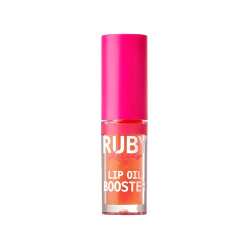 Ruby Kisses Lip Oil Booster, Hydrating Lip Gloss with Nourishing Natural Oil Blend, Jumbo Wand for Easy Application, Non-Sticky Formula (Coral)