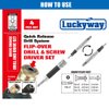 Luckyway 4-Piece Quick Change Drill and Drive Set,Countersink Drill Bit Set,Including 1pc #6, 1pc #8, 1pc #10 Wood Countersink Drill Bit and 1pc Quick Change Drill Flip Drive Unit