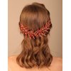 Denifery Red Wedding Headpiece Bridal Hair Vine Tiara with Red Rhinestones Boho Vines Romantic Headband Wedding Hair Accessory