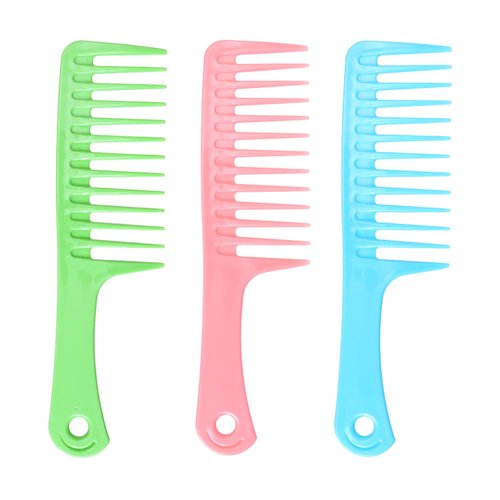 3PCS Wide Tooth Comb Set - Detangling Brush, Shower Comb, Curl Styling Comb - Suitable for Curly, Long, Wet, and Thick Hair Types