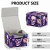 Strong Magnet Card Case Deck Box Mtg Card Box Playing Card Box Magic Deck Box Tcg Up to 200 Cards Creative Pattern Trading Card Storage Box for Collectible Card Games, Purple Skulls And Roses
