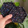 Holographic Chunky Glitter, 100g Black Cosmetic Craft Glitter for Epoxy Resin, Nail Sequins Iridescent Flakes, Body, Face, Hair, Nail, Glitter Slime Making