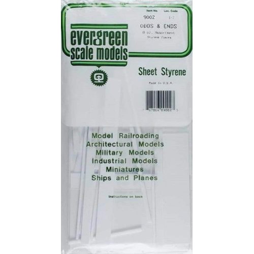 Evergreen Scale Models Styrene Sheet Odds & Ends EVG9002 Plastic Building Supplies, 3 pieces