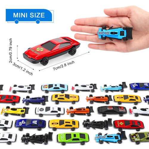 100 Pieces Cars Toy Bulk Car Party Favors Pull Back Cars Mini Cars Fun Car Pack Small Plastic Cars for Kids Birthday Party Cake Toppers Supplies (Classic Style)
