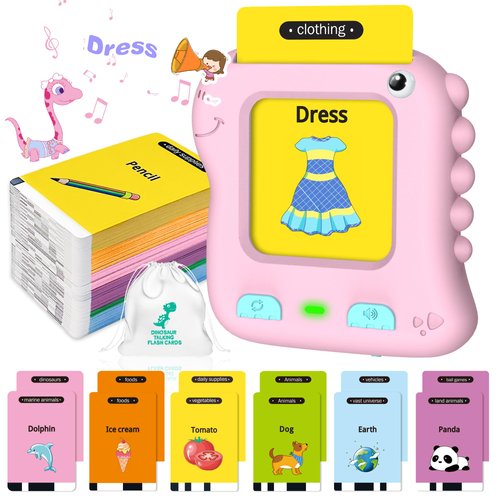 Toddler Girls Toys 2 3 4 5 Year Old Birthday Gifts, Richgv Talking Flash Cards for Toddlers 1-2-3-5 Years Old Interactive Pocket Speech Learning Activity Toys Gifts for Girls Age 2+ Must Haves