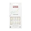 KISS Gel Fantasy, Press-On Nails, Nail glue included, Perfect Fit', Light White, Short Size, Oval Shape, Includes 28 Nails, 2g Glue, 1 Manicure Stick, 1 Mini file