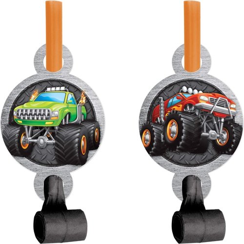 OMG Monster Truck Party Blowers 8 Count
