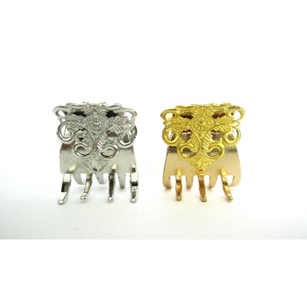 Generic Small/medium silver or gold metal filigree hair claw clip jaw clip (Primary color: Silver), 1 Count (Pack of 1)