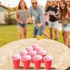 SUNYIWJIE Cup Pong Game Set 22 Pcs 16 Oz Plastic Party Cups with 4 Pcs Ping Pong Balls for Christmas New Year Gift (Red)