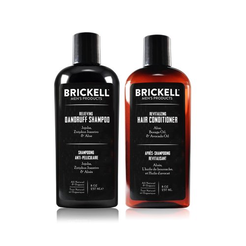 Brickell Men’s Daily Relieving Hair Care Routine, Dandruff Shampoo and Conditioner Set For Men, All Natural and Organic, Scented