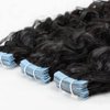 Curly Tape in Hair Extensions Human Hair Double Sided 14 Inch 20pcs 50g Brazilian Remy Hair Water Wave Tape in Hair Extensions Invisible Tape in Real Hair Skin Weft Hair Extensions for Balck Women