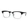Half Horn Rim Hipster Multi 3 Focus Progressive Reading Glasses Black Silver 1.5