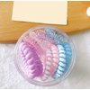 Little Trouble Solution Cute Candy Jelly Transparent Color 10pcs 3.5/5.5cm Set Spiral Hair Tie, Coil Elastics Ties, Telephone Wire Band, Ponytail Holder Bands (Mix (Purple, Pink, Blue))