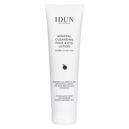 IDUN Minerals Cleansing Face and Eye Lotion - Emulsion Based Wash - Removes Dirt and Waterproof Makeup - Recommended for Dry and Mature Skin - 100 Percent Vegan, Contains Canola and Oat Oil - 5.07 oz