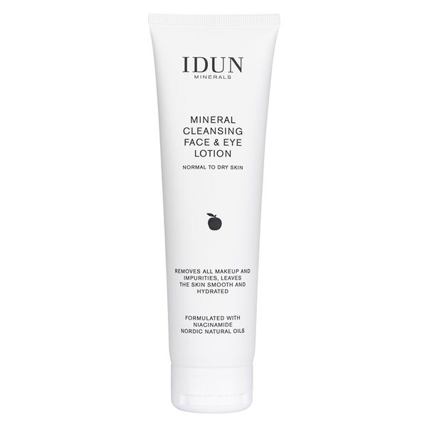 IDUN Minerals Cleansing Face and Eye Lotion - Emulsion Based Wash - Removes Dirt and Waterproof Makeup - Recommended for Dry and Mature Skin - 100 Percent Vegan, Contains Canola and Oat Oil - 5.07 oz