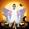 WhiteUniQoon Butterfly Costume Halloween Costumes for Girls Kids, Butterfly Wings Costume Cape Shawl for Girls Fairy Wing (014)
