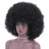 PWEOUKE 16 Inch Afro Wigs for Black Women Natural Black 70's Afro Curly Wigs Synthetic Soft Natural Looking Full Wigs for Unisex