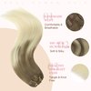 GOO GOO Clip in Hair Extensions Real Human Hair, 18inch 120g 7Pcs, 9/60 Balayage Ash Brown to Platinum Blonde, Remy Human Hair Extensions Clip ins for Women, Natural Human Hair