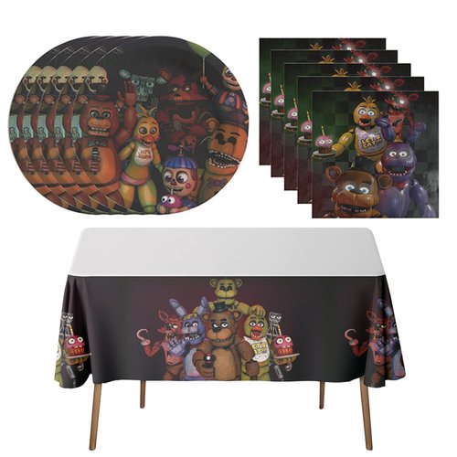 41Pack Five Party Supplies 20 plates, 20 napkins 1tablecloth for the Fiv birthday party decoration