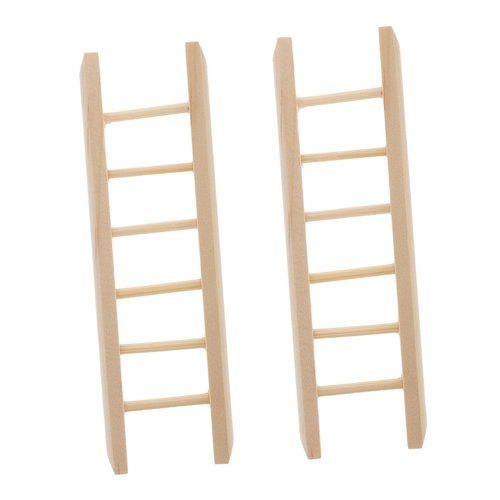 Toyvian 2pcs Mini Ladder Pet Toy Mini Doll House Miniature Dollhouse Furniture Wood Ladder Tiny Ladder Figurine Miniature Ladder Decor Mini Wood Ladder Mini Wood Ladders Pocket Model Moss