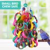 lovyoCoCo Bird Toys Conure Toys,Bird Parrot Foraging Shredder 24 Pcs Colorful Bagel Chewy Rings for Small Parrots Parakeets Conures Cockatiels Love Bird Cage Accessies (W)