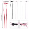 Extra-long Ribbon Bowknot Hair Clips Pack of 10, Colorful Fine Hair Ribbons with Long Tail for Women