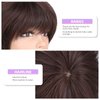 HSPJHTM Short Brown Wig, Short Wigs for Women,Cut Wig with Bangs Hair Wigs Natural Straight Layered Hairstyles for Daily Wear Wig(Free Wig Cap) Dark Brown
