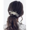 Yean Wedding Hair Comb Silver Pearl Bridal Hair Piece Flower Hair Accessories Crystal Hair Jewelry for Women and Girls
