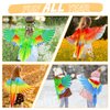 IROLEHOME Bird-Wings-Costume for Kids Dress Up Pretend Play with Bird-Mask, Boys Girls Eagle-Parrot Owl-Costume Halloween Party Favors