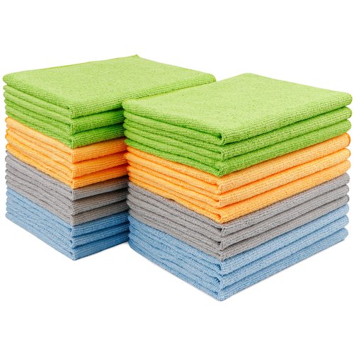 AIDEA Microfiber Cleaning Cloth-24PK, Premium Microfiber Towels, Soft & Absorbent Cleaning Cloth, Lint Free Streak Free Wash Cloth for House, Kitchen, Car (12in.x16in)