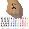 Cuddly Teddy Bear Temporary Tattoo Water Resistant Fake Body Art Set Collection - Light Blue (One Sheet)