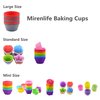 Mirenlife Reusable and Non-stick 2 Inch Mini Size Silicone Baking Cups/Muffin Cups/Mini Cupcake Liners/Mini Chocolate Holders/Truffle Cups -24 Pack-6 Vibrant Colors (Rose)