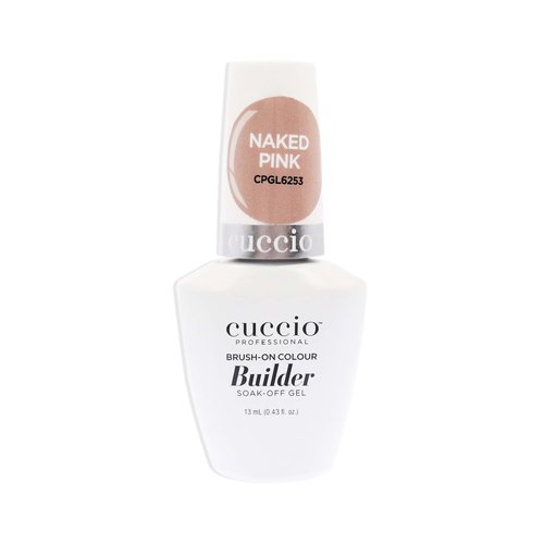 Cuccio Pro Brush-On Colour Builder Soak-Off Gel - Calcium Enriched - Easy Brush-On - Perfect Light Color - Reinforce, Build, Shape And Extend The Natural Nail - Naked Pink - 0.43 oz Nail Polish
